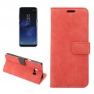 For Galaxy S8 Red Sheep Bar Leather Case with Holder, Card Slots & Wallet