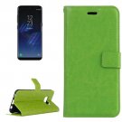 For Galaxy S8 Green Retro Crazy Horse Leather Case with Holder, Card Slots & Wallet