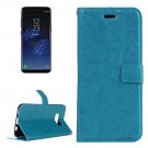 For Galaxy S8 Blue Retro Crazy Horse Leather Case with Holder, Card Slots & Wallet