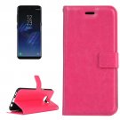 For Galaxy S8 Magenta Retro Crazy Horse Leather Case with Holder, Card Slots & Wallet