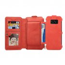 For Galaxy S8 Red Multi-function Sheep Bar Material Universal Horizontal Flip Case