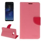 For Galaxy S8 Pink Cross Texture Leather Case with Card Slots, Holder & Wallet