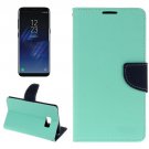 For Galaxy S8 Light Green Cross Texture Leather Case with Card Slots, Holder & Wallet