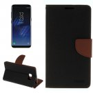 For Galaxy S8 Brown Cross Texture Leather Case with Card Slots, Holder & Wallet