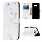 For Galaxy S8 White Marble Pattern Leather Case with Card Slots, Holder & Wallet