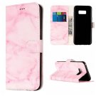 For Galaxy S8 Pink Marble Pattern Leather Case with Card Slots, Holder & Wallet