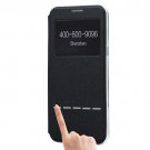 For Galaxy S8+ Black Frosted Leather Case with Call Display ID ,SlideUnlock Slip & Holder
