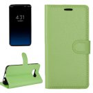For Galaxy S8+ Green Litchi Magnetic Leather Case with Holder, Card Slots & Wallet