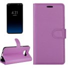 For Galaxy S8+ Purple Litchi Magnetic Leather Case with Holder, Card Slots & Wallet