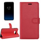 For Galaxy S8+ Red Litchi Magnetic Leather Case with Holder, Card Slots & Wallet
