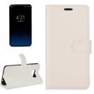 For Galaxy S8+ White Litchi Magnetic Leather Case with Holder, Card Slots & Wallet