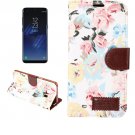 For Galaxy S8+ White Cotton Texture Leather Case with Holder, Card Slots & Wallet