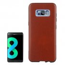 For Galaxy S8+ Coffee Crazy Horse Texture PU Leather Protection Back Cover Case