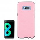 For Galaxy S8+ Pink Crazy Horse Texture PU Leather Protection Back Cover Case