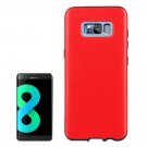 For Galaxy S8+ Red Crazy Horse Texture PU Leather Protection Back Cover Case