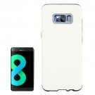 For Galaxy S8+ White Carbon Fibre Texture PU Leather Protection Back Cover Case
