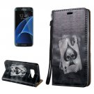 For Galaxy S8+ 3D Poker Magnetic Leather Case with Holder, Card Slots & Lanyard