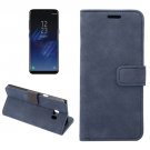 For Galaxy S8+ Dark Blue Sheep Bar Leather Case with Holder, Card Slots & Wallet