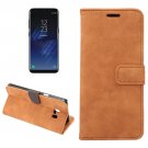 For Galaxy S8+ Brown Sheep Bar Leather Case with Holder, Card Slots & Wallet