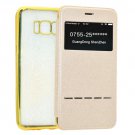For Galaxy S8+ Beige Electroplating Soft TPU Cross Cover Case with Press Key