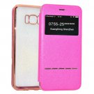 For Galaxy S8+ Magenta Electroplating Soft TPU Cross Cover Case with Press Key