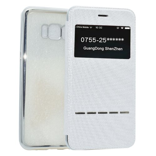 For Galaxy S8+ White Electroplating Soft TPU Cross Cover Case with Press Key