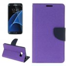 For Galaxy S8+ Purple Cross Texture Leather Case with Card Slots, Holder & Wallet