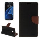For Galaxy S8+ Brown Cross Texture Leather Case with Card Slots, Holder & Wallet