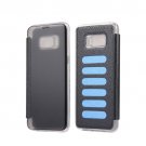 For Galaxy S8+ Black Litchi Paste Skin High Transparency Flip Leather Case