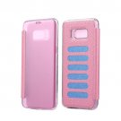 For Galaxy S8+ Pink Litchi Paste Skin High Transparency Flip Leather Case