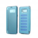 For Galaxy S8+ Blue Litchi Paste Skin High Transparency Flip Leather Case