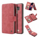 For Galaxy S8+ Red Crazy Horse Texture Flip Detachable Back Cover Leather Case