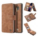 For Galaxy S8+ Brown Crazy Horse Texture Flip Detachable Back Cover Leather Case