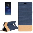 For Galaxy S8+ Dark Blue Denim Texture Leather Case with Card Slots, Holder & Wallet