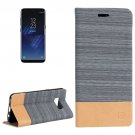 For Galaxy S8+ Light Blue Denim Texture Leather Case with Card Slots, Holder & Wallet
