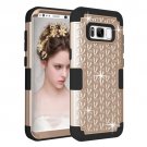 For Galaxy S8+ Gold Dropproof 3 in 1 Diamond Silicone sleeve Case