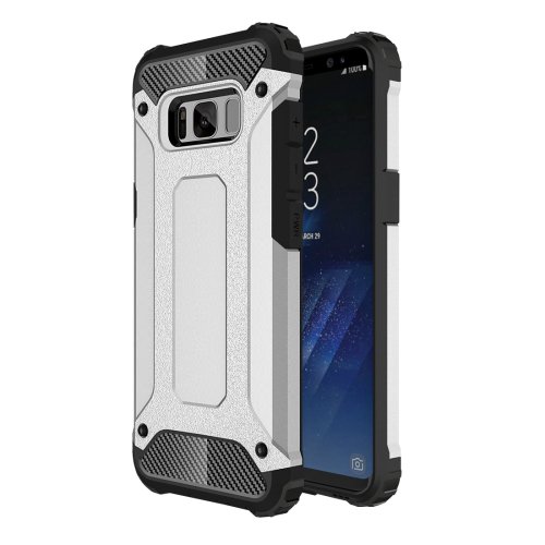 For Galaxy S8+ Silver Tough Armor TPU + PC Combination Case