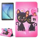 For Galaxy Tab A 7.0 Cat Couple Pattern Horizontal Flip Leather Case with Holder & Card Slots