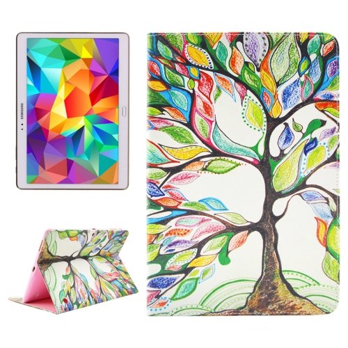 For Tab S 10.5 Tree Pattern 2 Side Print Leather Case with Holder, Card Slots & Wallet