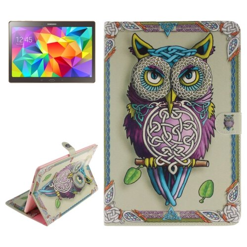 For Tab S 10.5 Owl Pattern Leather Case with Holder & Card Slots & Wallet