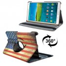 For Tab S 8.4/T700 USA Flag Smart Cover Leather Case with Rotating Holder