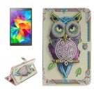For Galaxy Tab S 8.4 Owl Pattern Leather Case with Holder, Card Slots & Wallet