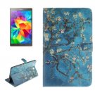 For Galaxy Tab S 8.4 Plum Pattern Leather Case with Holder, Card Slots & Wallet