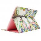 For Galaxy Tab 4 / 10.1 Color Tree Pattern Leather Case with Holder, Card Slots & Wallet