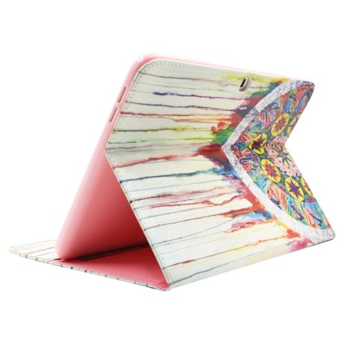 For Galaxy Tab 4 / 10.1 Windbell Pattern Leather Case with Holder, Card Slots & Wallet