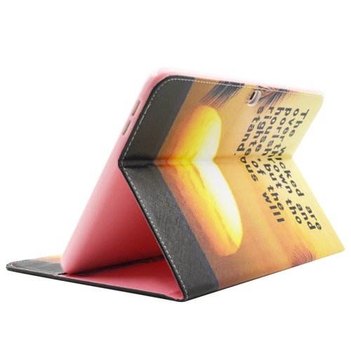 For Galaxy Tab 4 / 10.1 Sunset Pattern Leather Case with Holder, Card Slots & Wallet