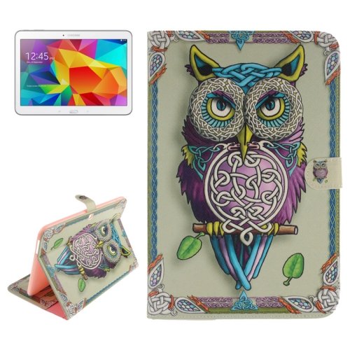 For Galaxy Tab 4 / 10.1 Owl Pattern Leather Case with Holder, Card Slots & Wallet