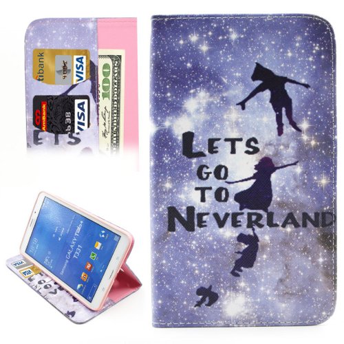 For Galaxy Tab 4 / 8.0 Neverland Pattern Leather Case with Holder, Card Slots & Wallet