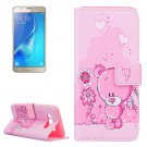 For Galaxy J5 (2016) Bear Pattern Leather Case with Holder, Card Slots & Wallet