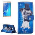 For Galaxy J5 (2016) Dog Pattern Leather Case with Holder, Card Slots & Wallet